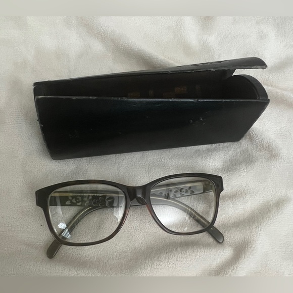 FENDI eyeglasses, green/tortoise shell frames, floral, lens with